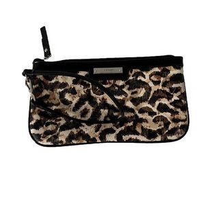 Nine West Leopard Animal Clutch Pouch Wristlet Wallet Clutch Bag Women